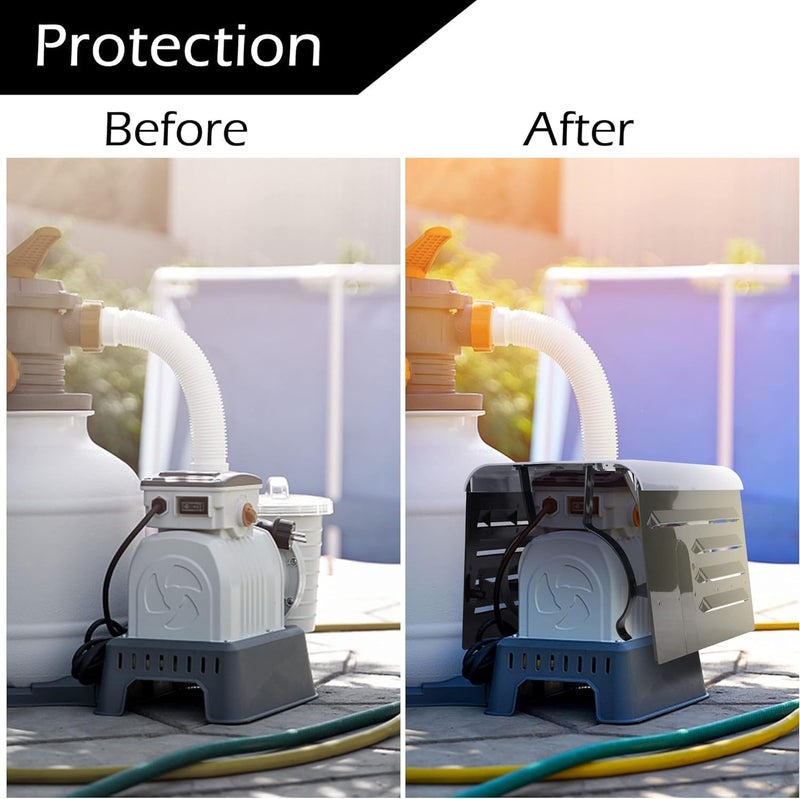 RunNico 2 Pack Pool Pump Covers for Outside Units - ABS Adjustable Pool Pump Motor Cover - Swimming Pool Motor Cover for Above Ground Protection - Image 5